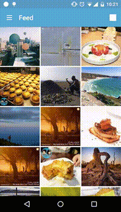 Grab for Instagram mobile interface
